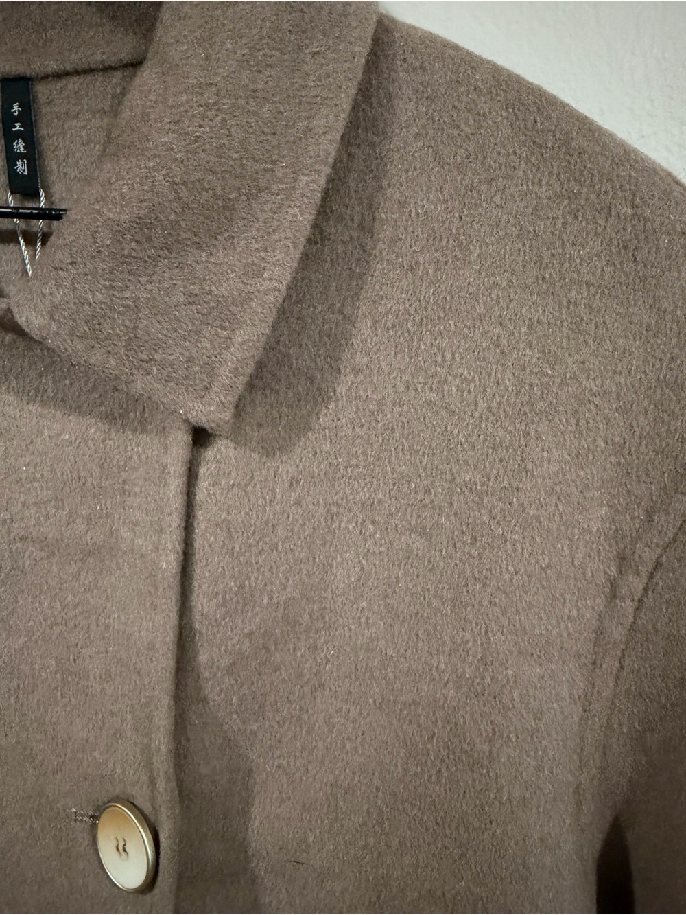 New with Tags Women’s Double-Breasted Wool Cropped Coat in Taupe - Medium/Large - Picture 5 of 12